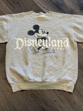 💜Disney Grey Mickey Mouse Disneyland Resort Park Sweatshirt Comfortable Cute